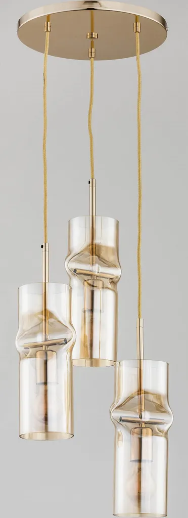 Lustre Kapris Doré Alfa : Éclairage Puissant 3xE27 pour Grand Intérieur