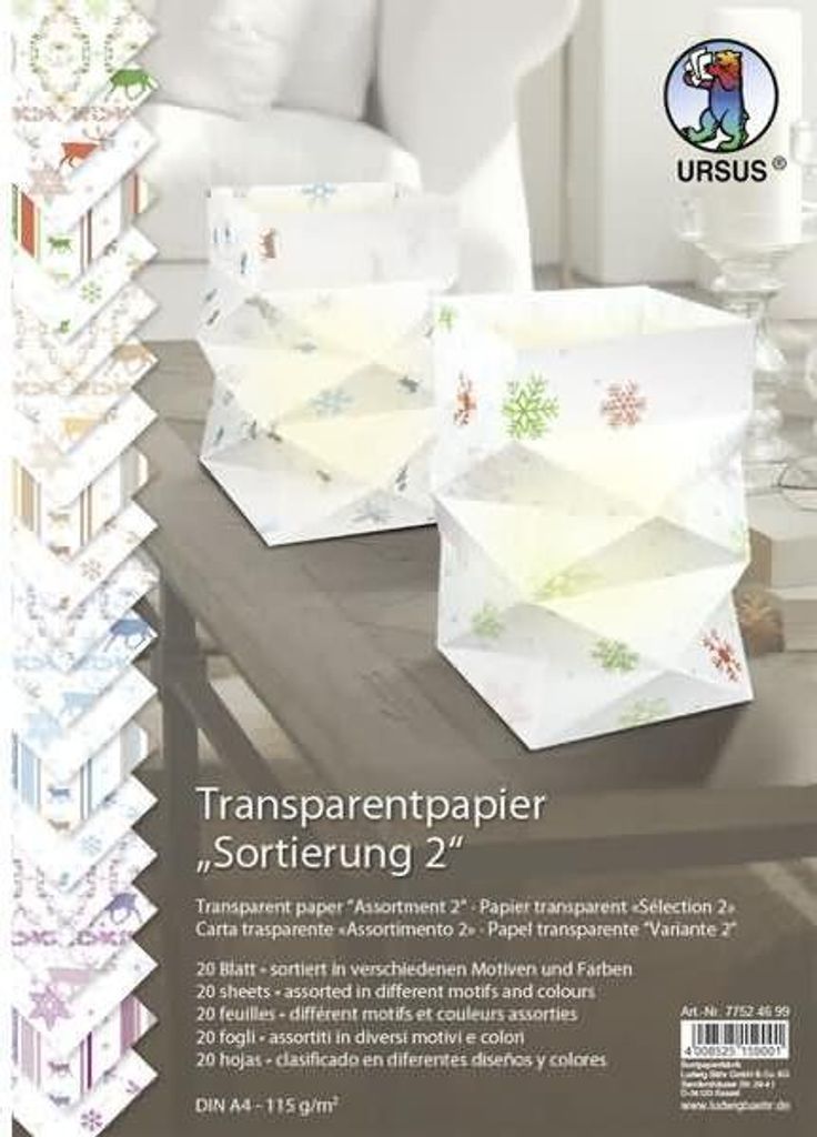 Transparentpapier 115g/qm A4 VE=20 Blatt Sortierung 2