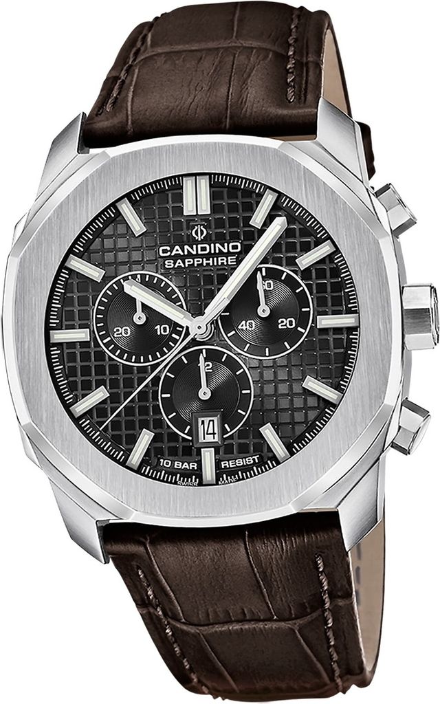 Candino Leder Herren Uhr Chronograph Sport Armbanduhr braun Sport D2UC4747/4