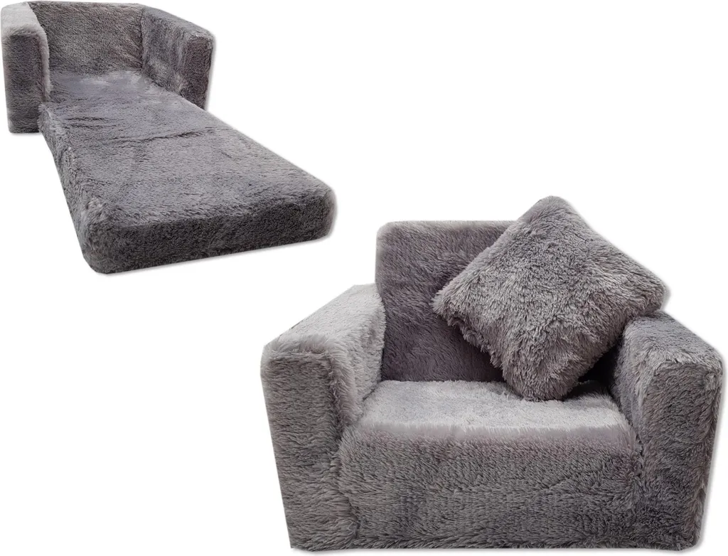 Fauteuil de Relaxation Odolplusz : Chaise Haute Douillette en Tissu Gris