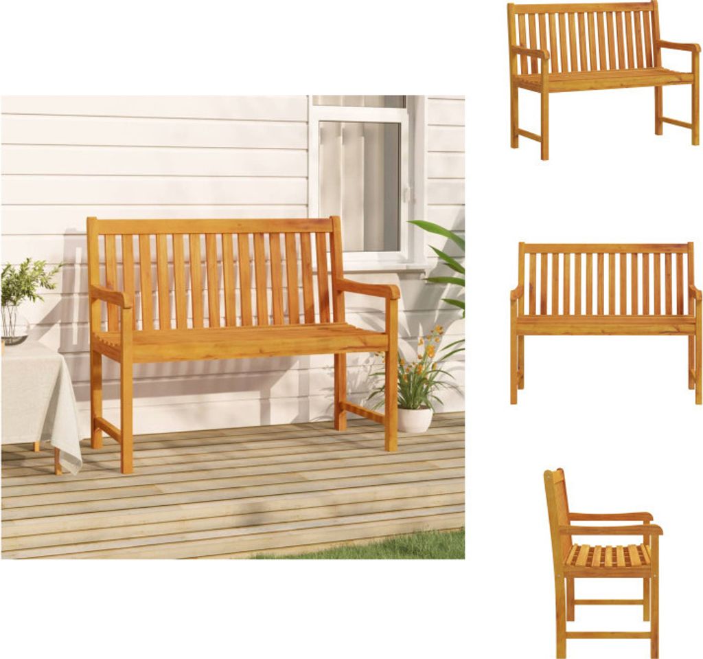 vidaXL Banc de jardin 110 cm bois massif acacia - Bancs de Image du produit 