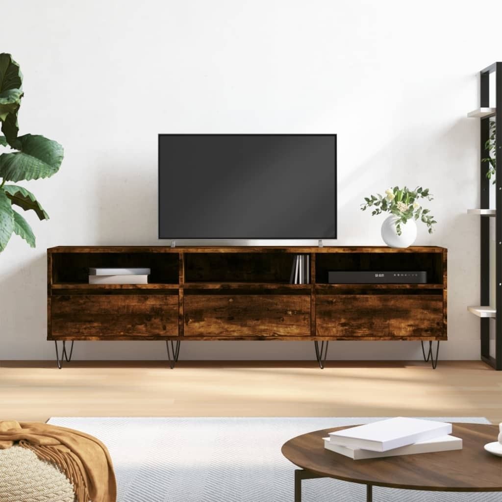 The Living Store TV-Schrank Räuchereiche 150x30x44,5 cm Holzwerkstoff