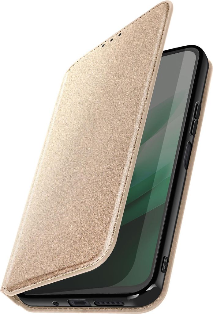 Avizar, Klapphülle Xiaomi Redmi 15 5G Classic Serie mit Kartenfach & Ständer, Gold