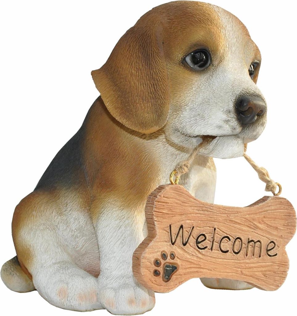 Figurine de jardin Décoration chien Beagle Bienvenue Image du produit 