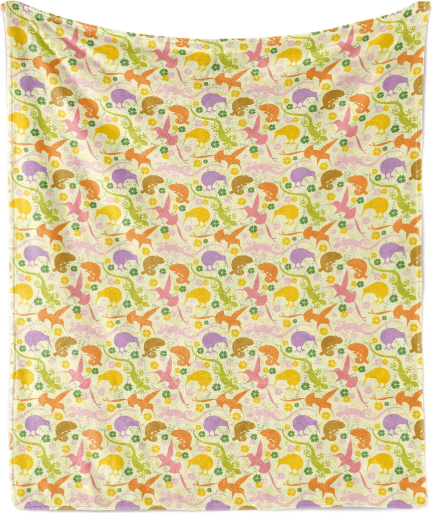 Plaid Esotico Giallo Pastello ABAKUHAUS | Coperta Flanella 175x230