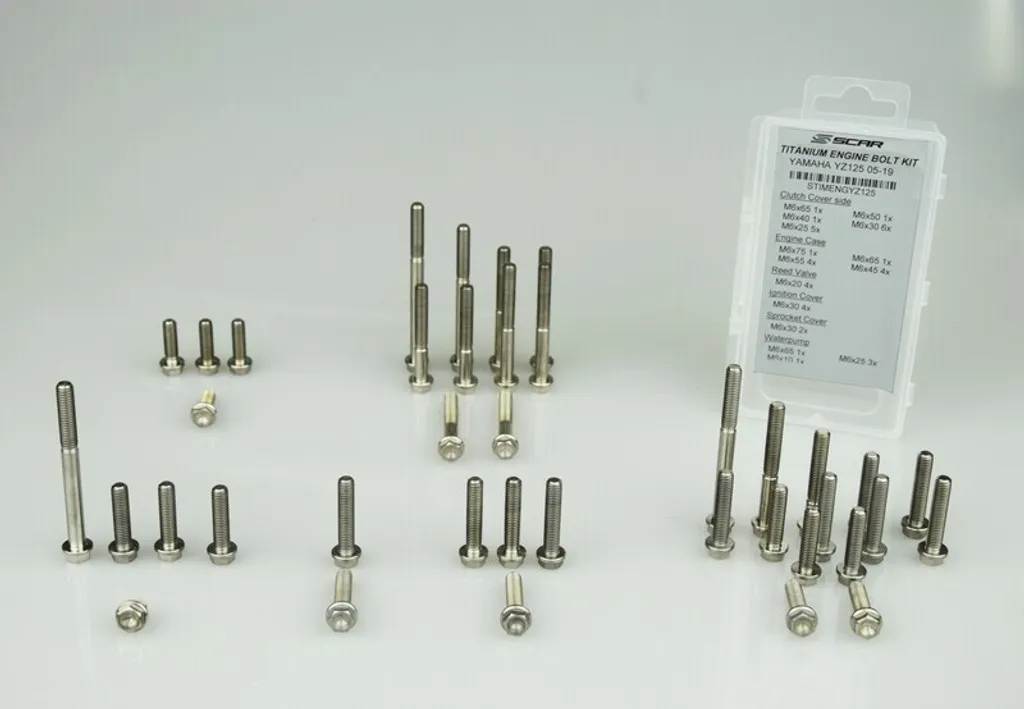 Kit SCAR 50 Vis en Titane Allégé pour Moteur Moto Haute Performance