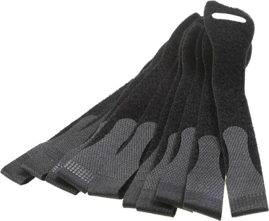 50 x Klettband Kabelbinder Leitungen bündeln 230x20mm wiederverwendbar, schwarz