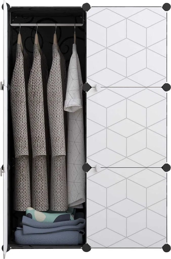 Armadio Modulare Armadio Organizzatore Bianco 110X75X37 Cm