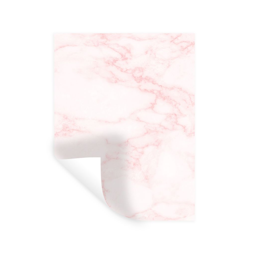 MuchoWow Wandtattoo Wandsticker Wandaufkleber Marmor - Textur - Rosa - Schick 30x40 cm Selbstklebend und Repositionierbar - Sticker - Dekorfolie