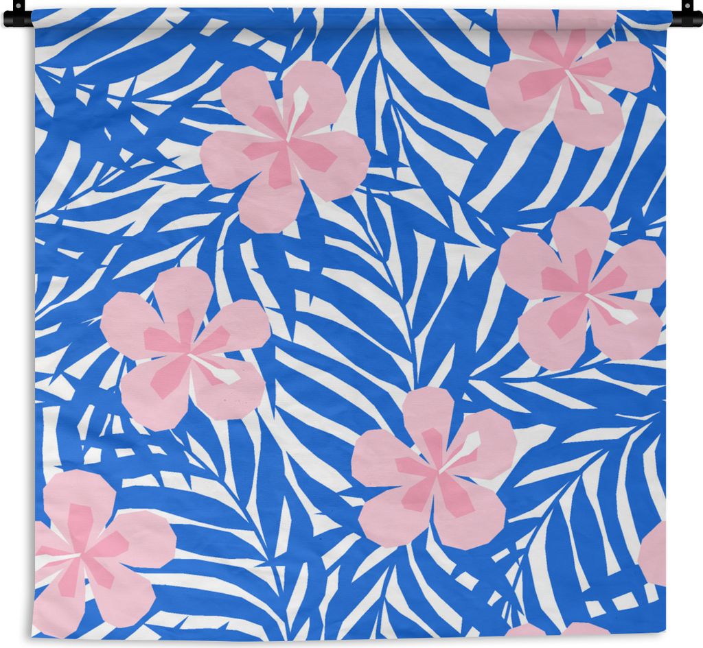 MuchoWow Wandteppich Wandbehang Hawaii - Blüte - Tropisch - Muster 90x90 cm Tapisserie Dekoration Wandtuch - Wandaufhänger