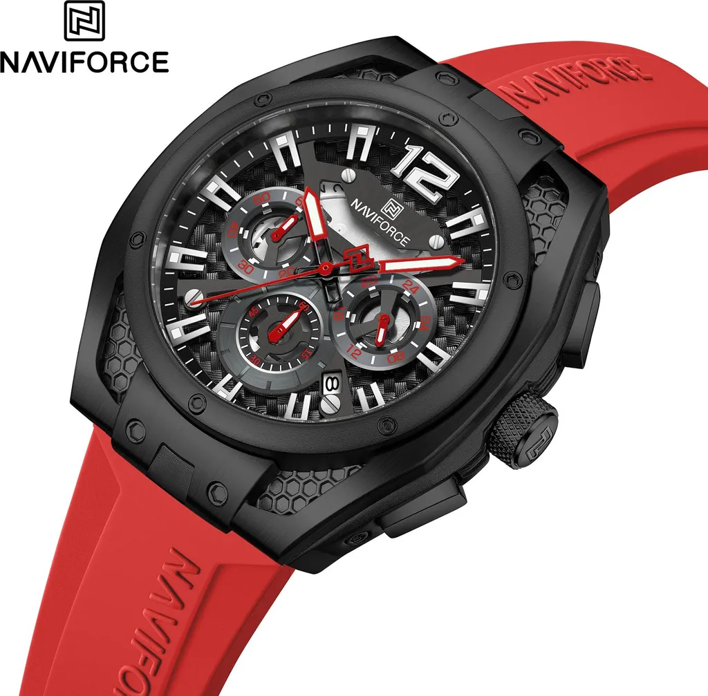 NAVIFORCE Orologio da uomo militare digitale, analogico, al quarzo, con sveglia, doppio fuso orario, cronografo, impermeabile, orologio militare (blu), Blu