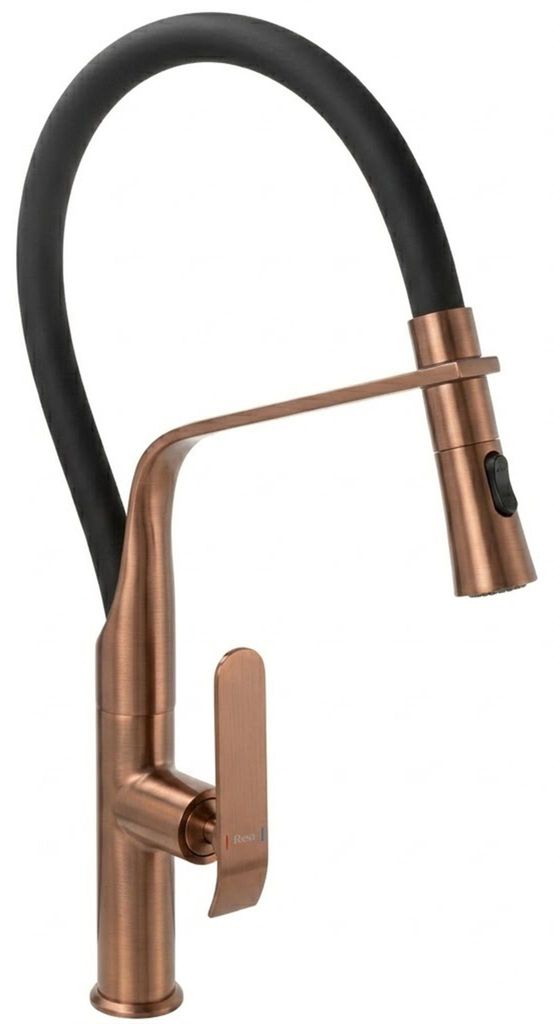 Küchenarmatur Rea Castor Schwarz, Gebürstetes Kupfer