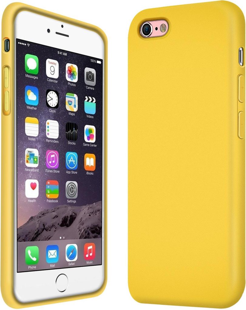 Hülle iPhone 6 Plus / 6s Plus Handy Schutz Cover Silikon Case Handyhülle Tasche, gelb