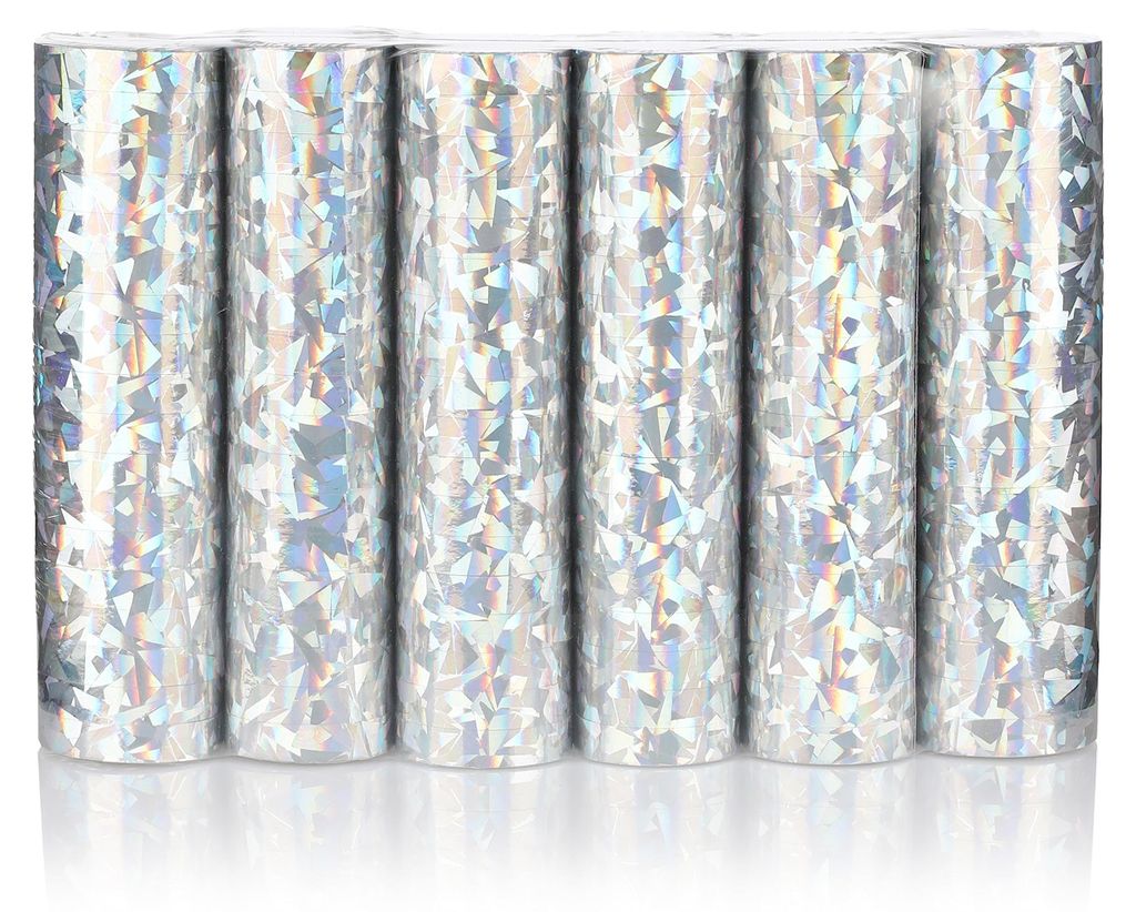 KarneLux Luftschlangen Silber Glitzer Metallic - 6er Pack Produktbild 