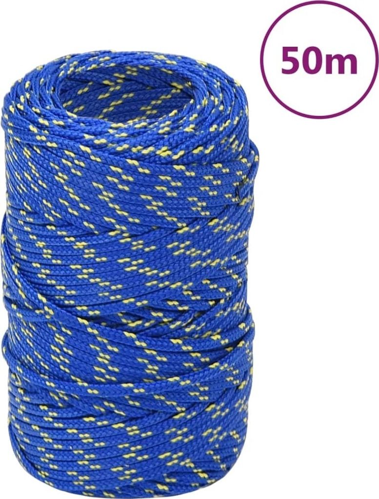 Möbel Bootsseil Blau 2 mm 50 m Polypropylen - Seile 152424