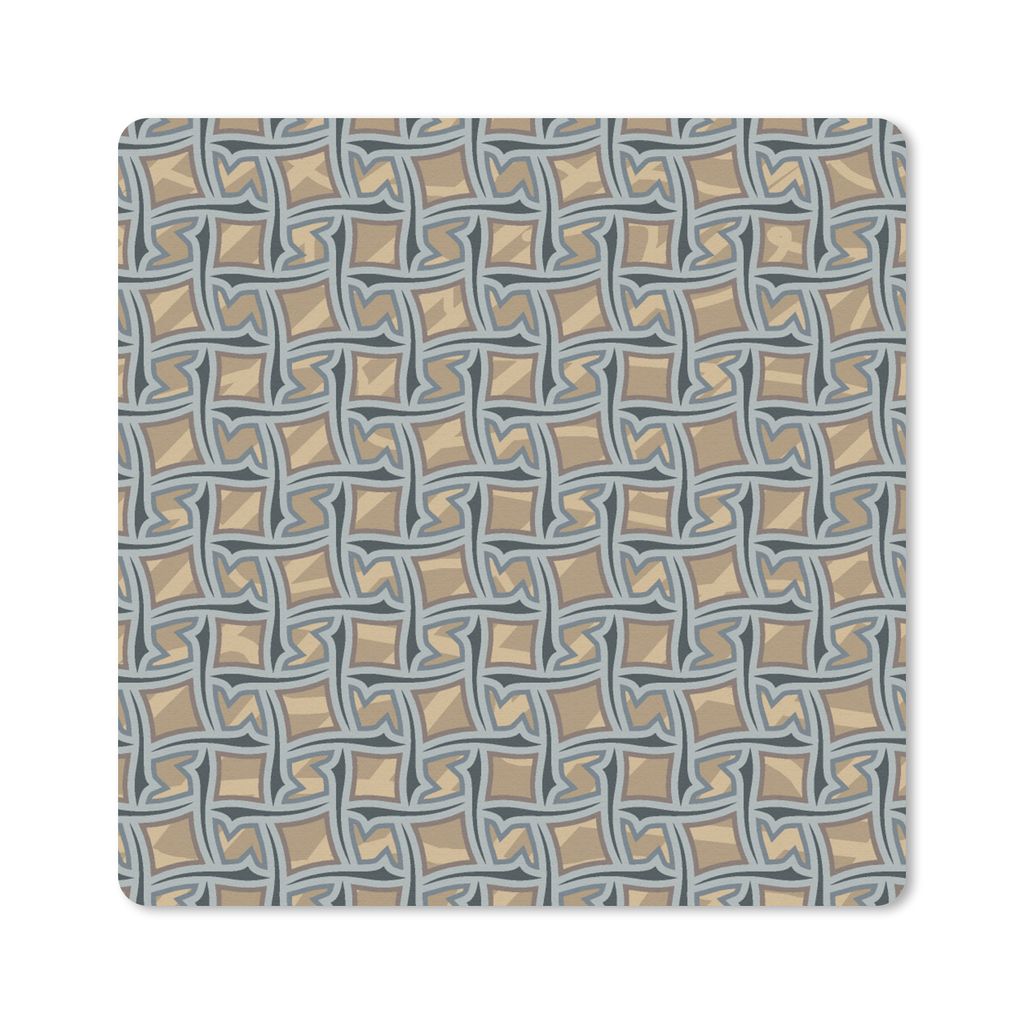 MuchoWow Mauspad Mousepad Braun - Muster - Geometrie 30x30 cm - Mousepads - Maus Mat - Pad - Mausunterlage - Gaming