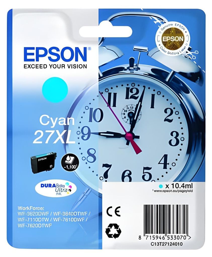 Epson DURABrite Ultra Ink 27 XL Tintenpatrone cyan        T Produktbild 