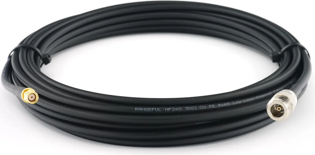 cavo coassiale da 10 m RP-SMA maschio a N femmina - 10 metri di cavo d'antenna a bassa perdita HF-240 (equivalente a LMR 240) Cavo di prolunga da 50 ohm - per antenna router WiFi Wireless RF WLAN radio modem - 2