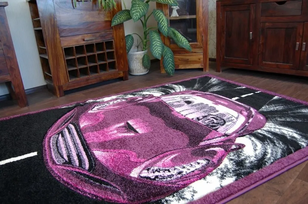 Tapis Poils Ras Pourpre PILLY 7935 120x170 cm - Texture Douce Durable - 5