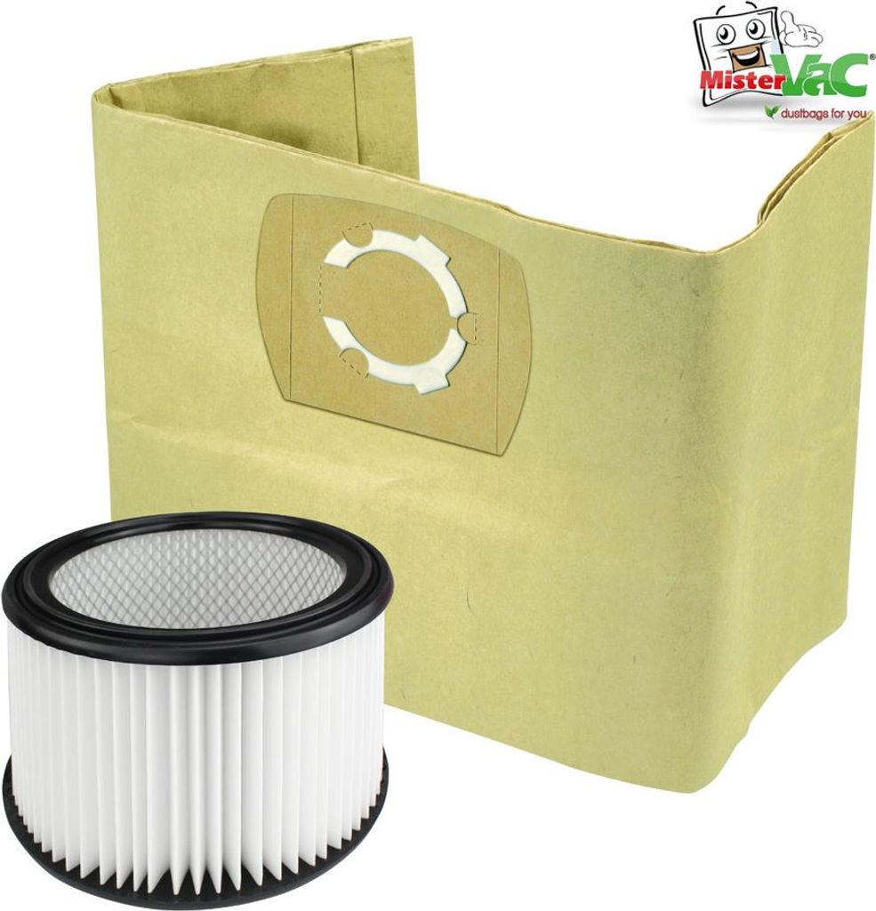 MisterVac 5 Stück Staubsaugerbeutel + Filter kompatibel mit Mirka INDUSTRIE-STAUBSAUGER,912