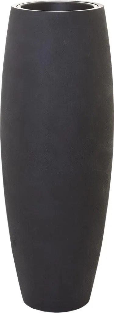 Vase Magnum en fibre de verre anthracite aspect pierre galet 100cm