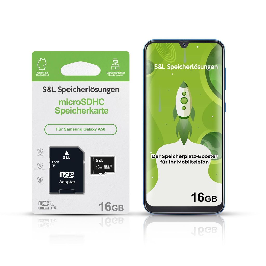 microSD Speicherkarte S&L für Samsung Galaxy A50 - Speicherkapazität: 16 GB