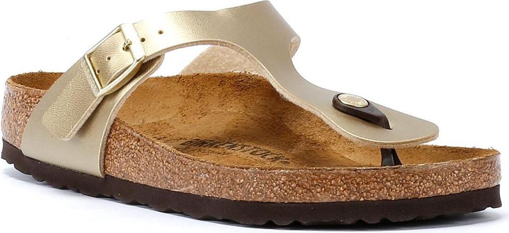 Birkenstock Gizeh Birko-Flor Damen Gold Sandalen Produktbild 