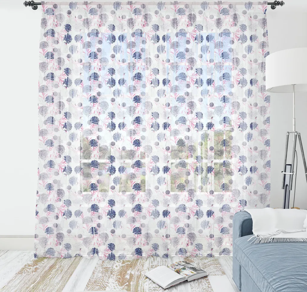 Tapisserie ABAKUHAUS Swans motif cygnes et fleurs 135x274cm rose pâle