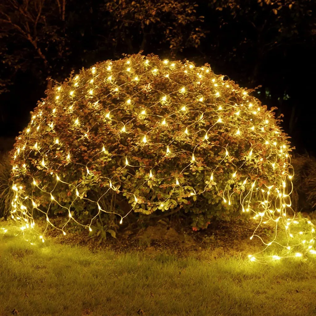 Rete Luci Natale 3x2M 200 LED Bianco Caldo Esterno Impermeabile IP44