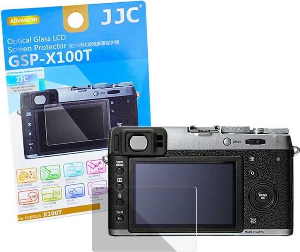 Hochwertiger Displayschutz Screen Protector aus gehaertetem Echtglas, passend fuer Fujifilm X100T