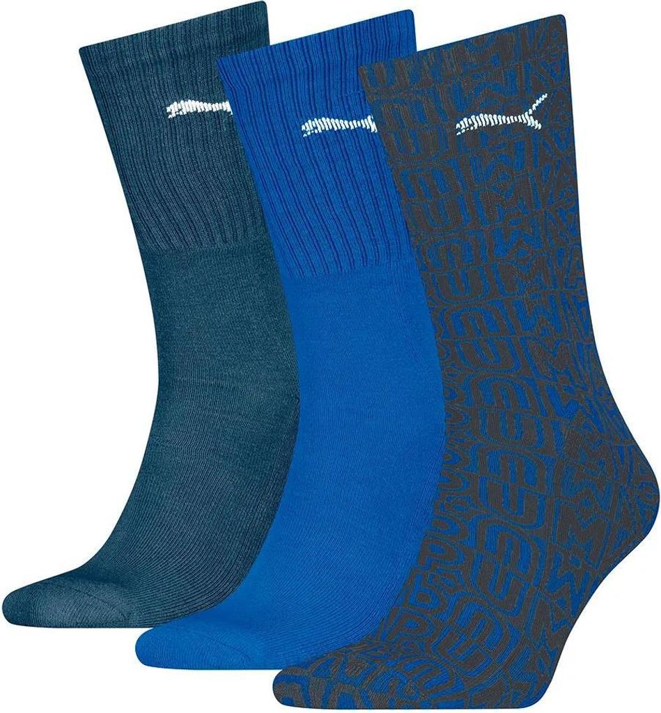 Puma Printed Crew-socken 3 Paare Blau EU 39-42 Herren,Damen Blau EU 39-42
