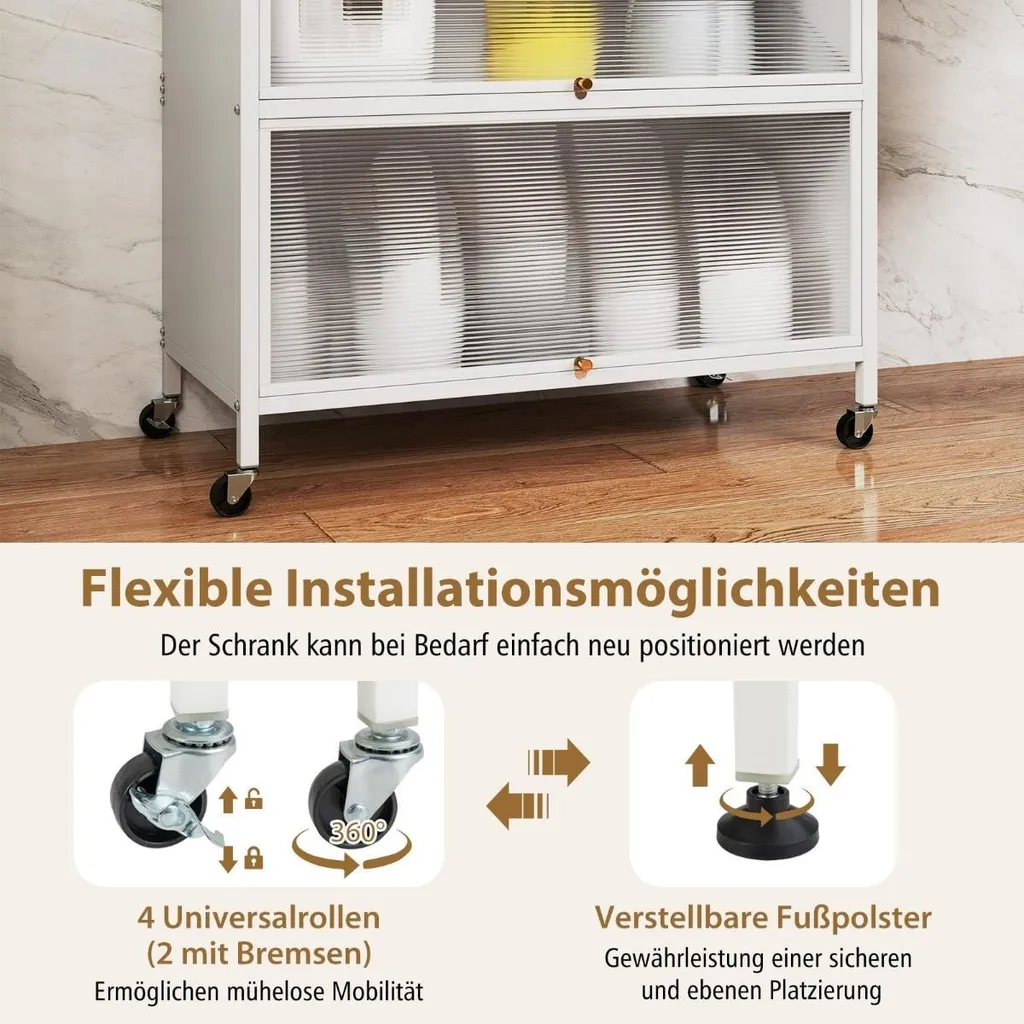 Étagère de cuisine mobile blanche pour micro-ondes et petits espaces - 5