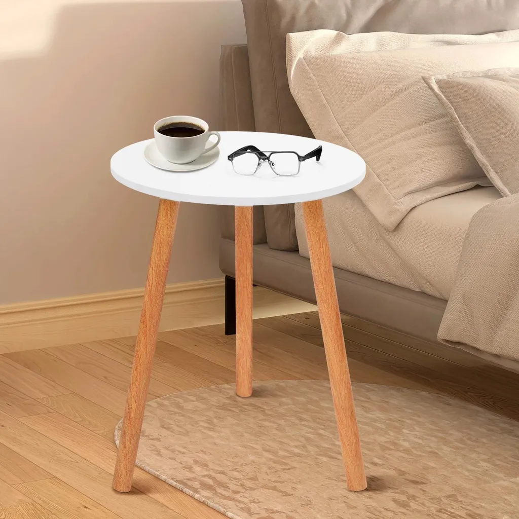 Petite table basse ronde bleue - Table d'appoint moderne gain de place - 3