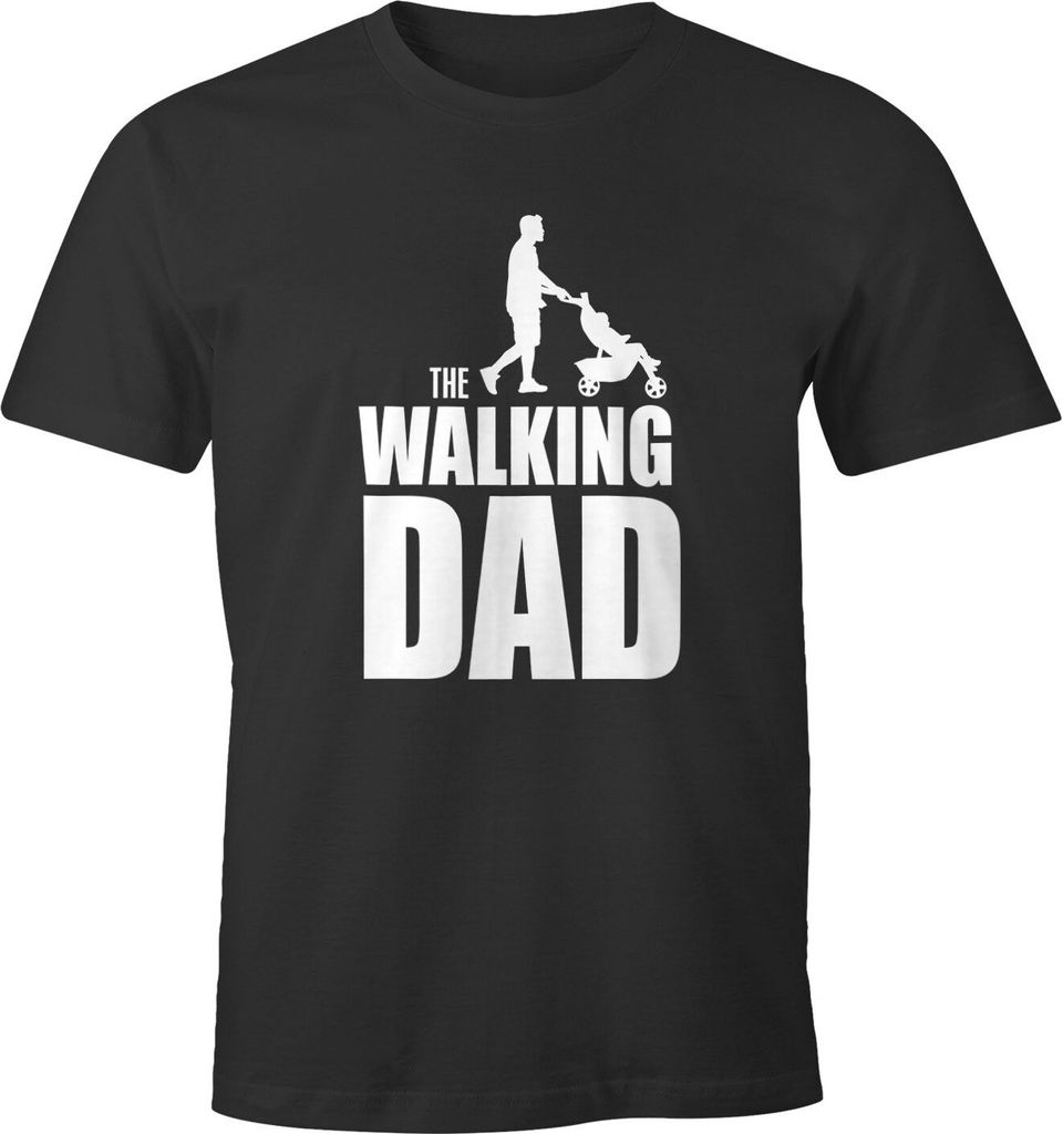 Herren T-Shirt The Walking Dad Vater Papa Geschenk Fun-Shirt Moonworks anthrazit S