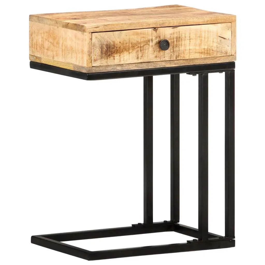 Tavolino a U 45x30x61 cm Legno Massiccio di Mango - Design Salotto