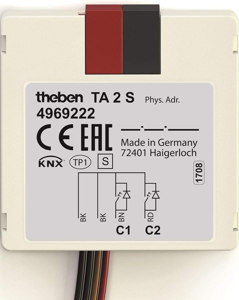 Theben TA 2 S KNX - w2-fach Tasterschnittstelle mit 4-poligem Kabelanschluss