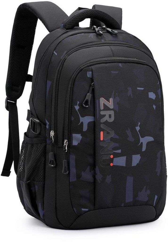Schulrucksack für Jungen, 15,6 Zoll Laptop, schwarz, für Schule und Reisen