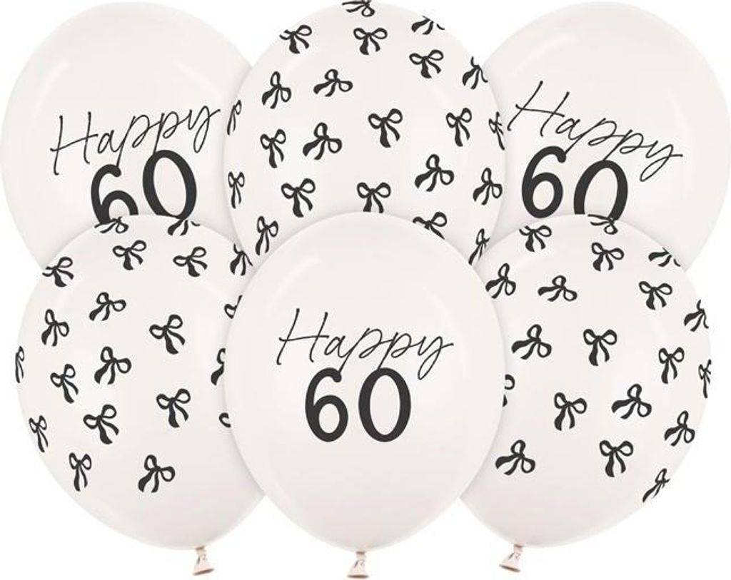 Luftballons, 30 cm, Set zum 60. Geburtstag, Pastell-Off-White