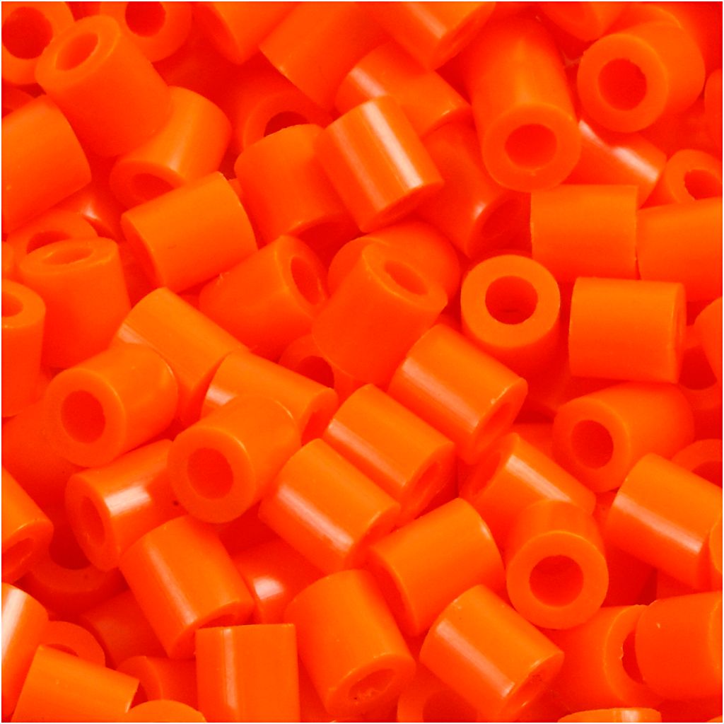 Nabbi-Perlen zum Aufbügeln, Größe 5 x 5 mm, Lochgröße 2,5 mm, mittel, leuchtend orange (32233), 1100 Stück, 1 Box