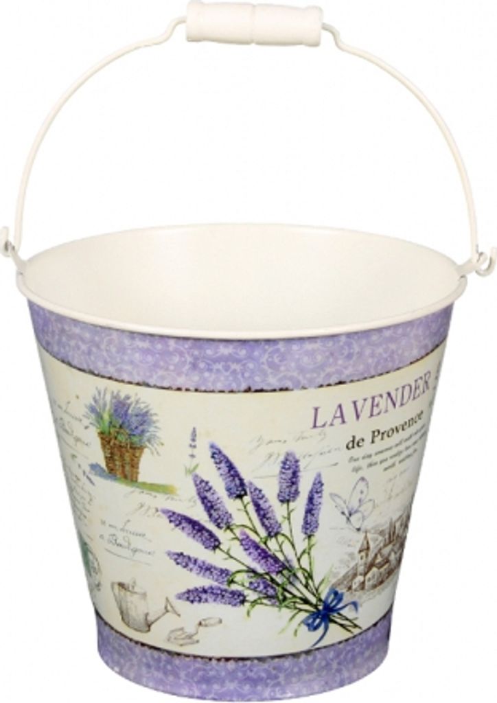 Secchio LAVENDER DE PROVENCE in metallo d15x15cm Immagine del prodotto 