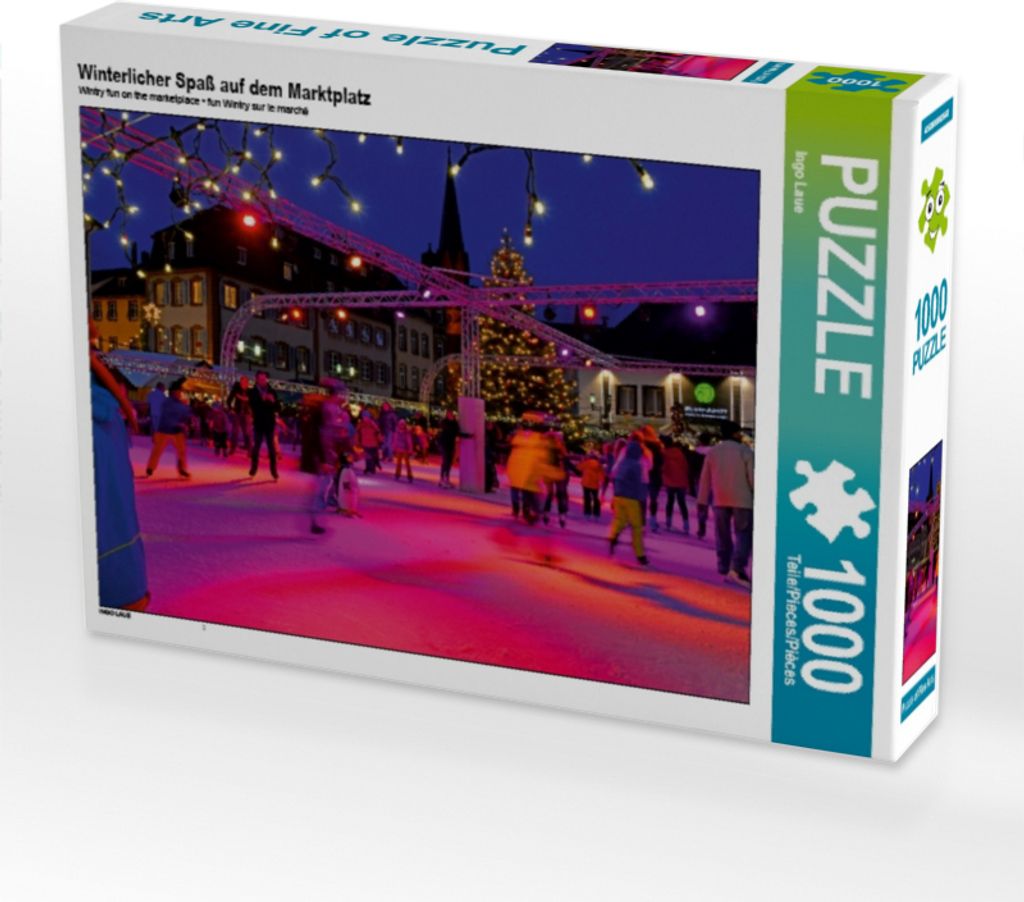 Calvendo Winterlicher Spaß auf dem Marktplatz 1000 Teile Puzzle quer 640x480mm, Laue Ingo; 7273558