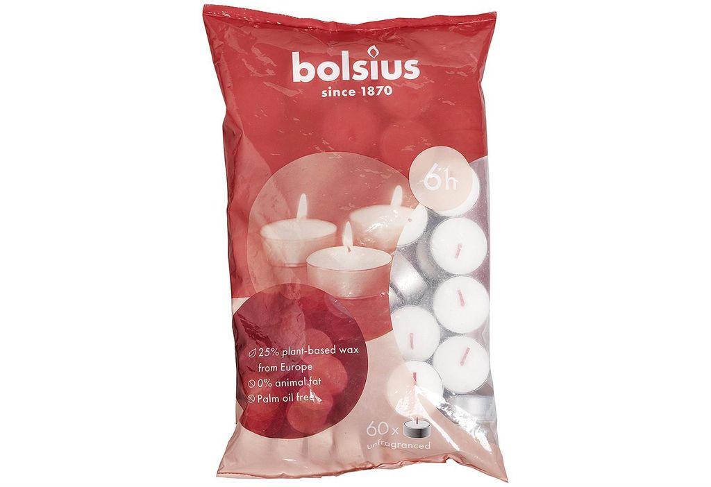 Bolsius Teelichter 60er Beutel weiß