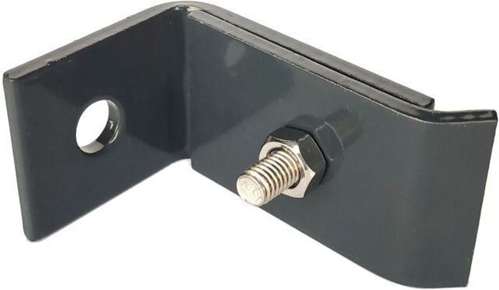 3x Zaunanschlusswinkel kurz Doppelstabmatten Zaun Winkel für Tor Befestigung Anthrazit (RAL 7016)