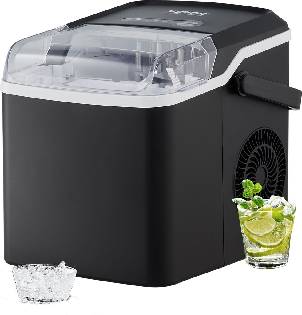 VEVOR 150 W Eiswürfelbereiter Eiswürfelmaschine Edelstahl 11,8 kg / 24 Std. Ice Maker Zubereitung in 7 Min, 0,6 kg Eisspeicherkapazität Selbstre...