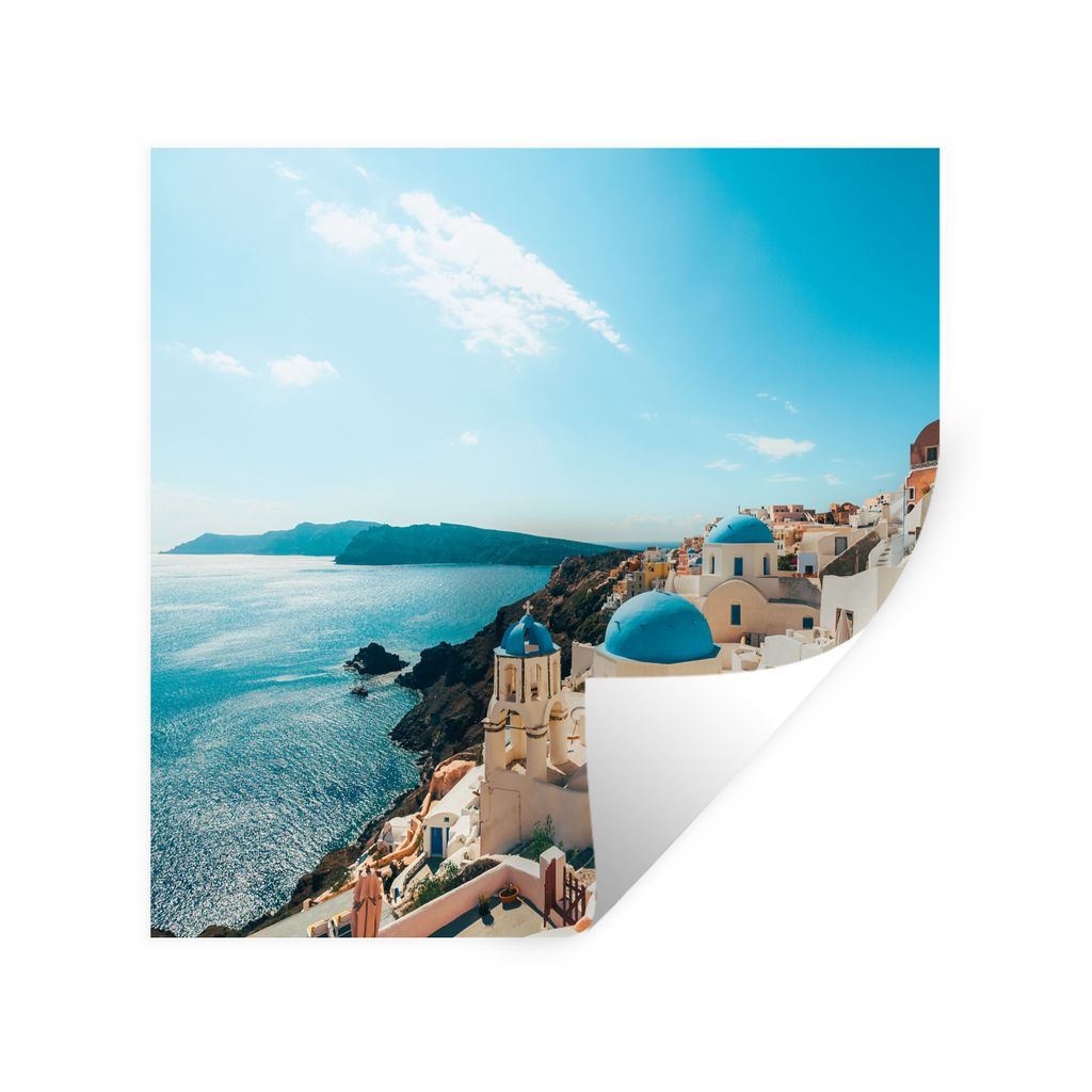 MuchoWow Wandtattoo Wandsticker Wandaufkleber Nachmittag in Santorini Griechenland 50x50 cm Selbstklebend und Repositionierbar - Selbstklebend - ...