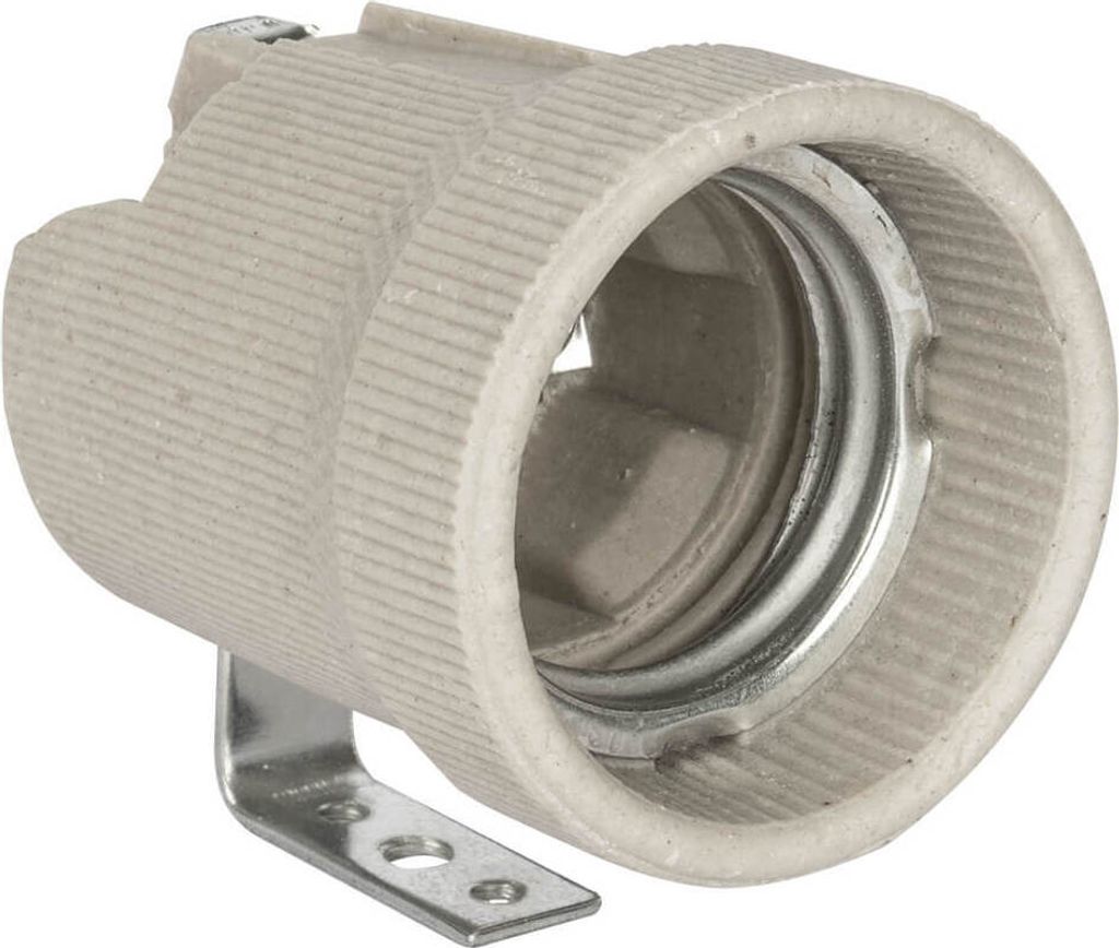 Fassung E27 Porzellan mit Bügel Keramik Lampenfassung E27-F Produktbild 