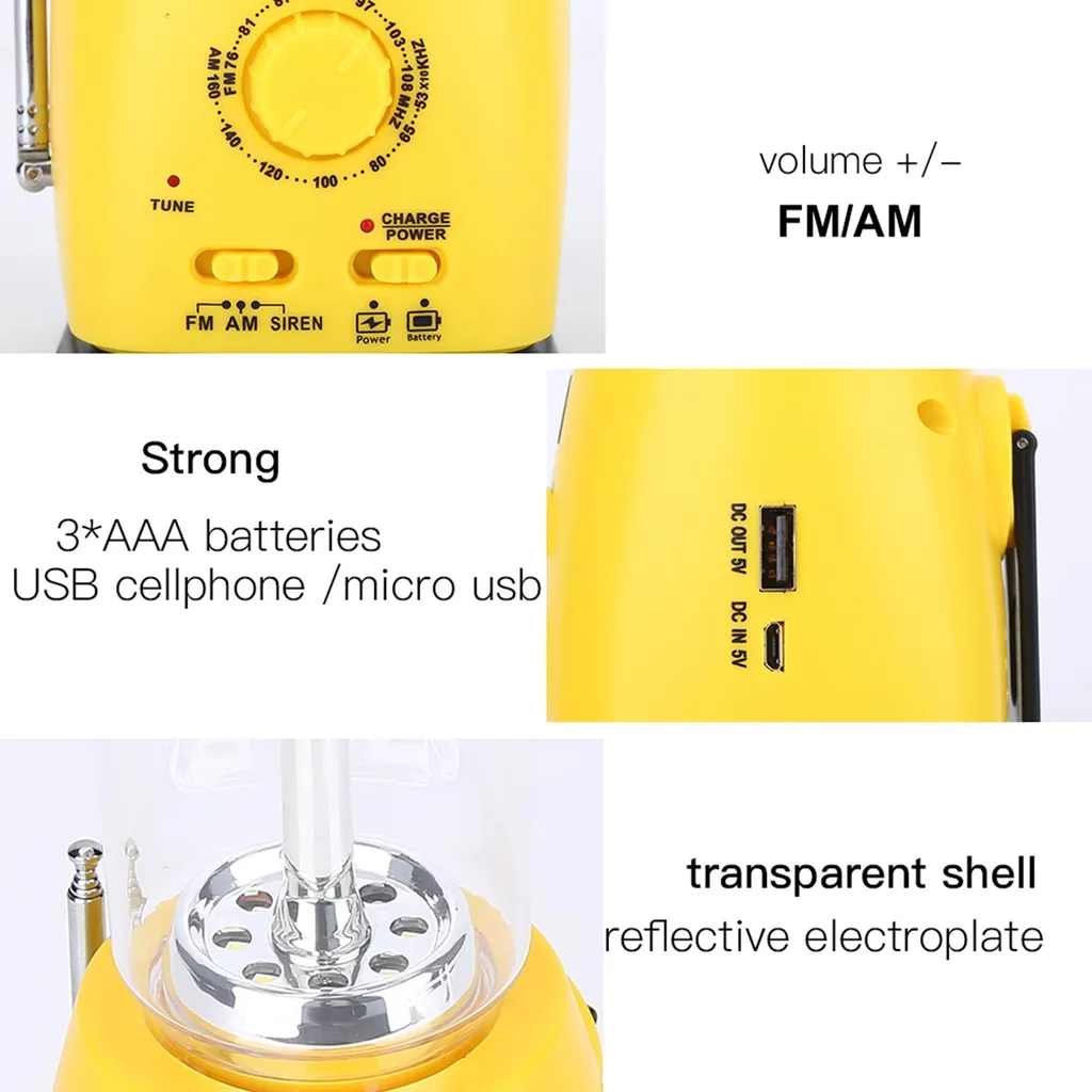 Lampe torche LED manivelle dynamo et USB avec éclairage longue durée - 5