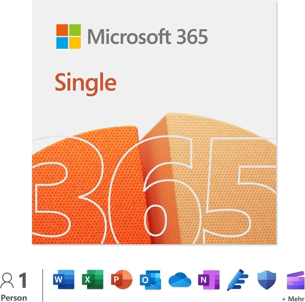 Abonnement Microsoft Office 365 Single pour PC Mac et Mobile - 1 an - 14