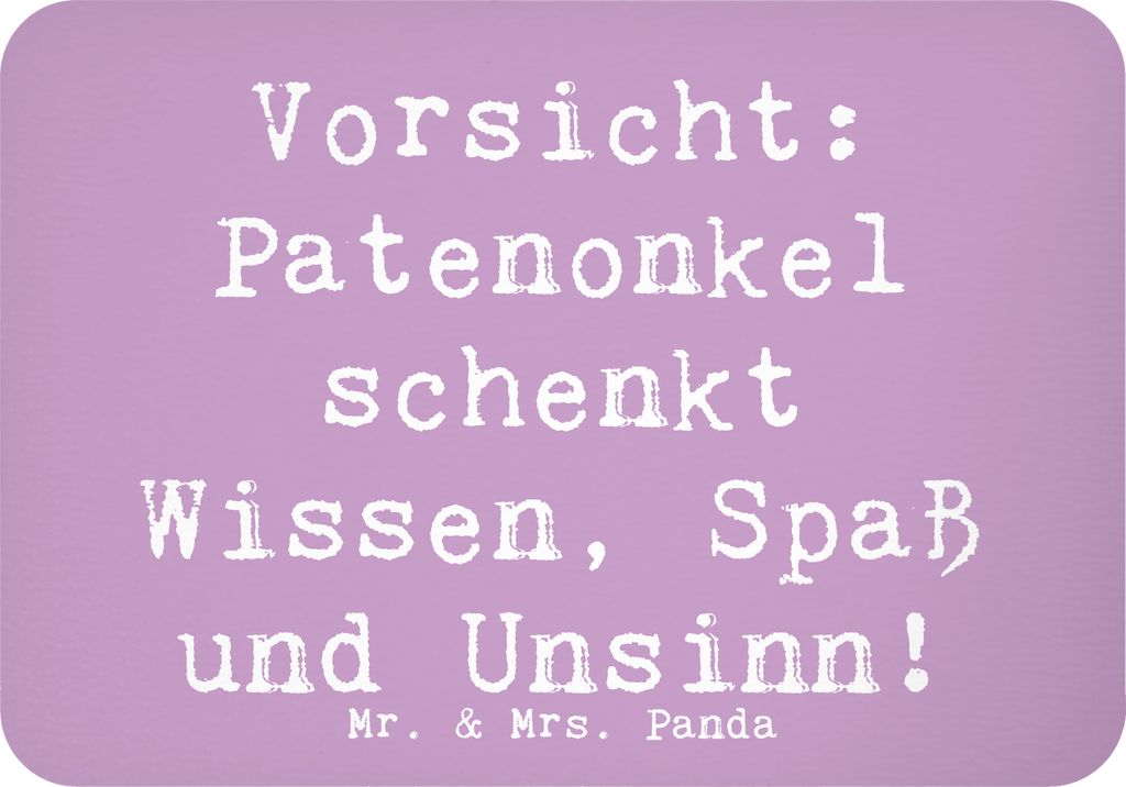 Mr. & Mrs. Panda magnet Spruch Patenonkel Wissen Spaß - Lavendeltraum - Geschenk, Lächeln, zettelhalter, herzerwärmende Sprüche, tafelmagnet, w...