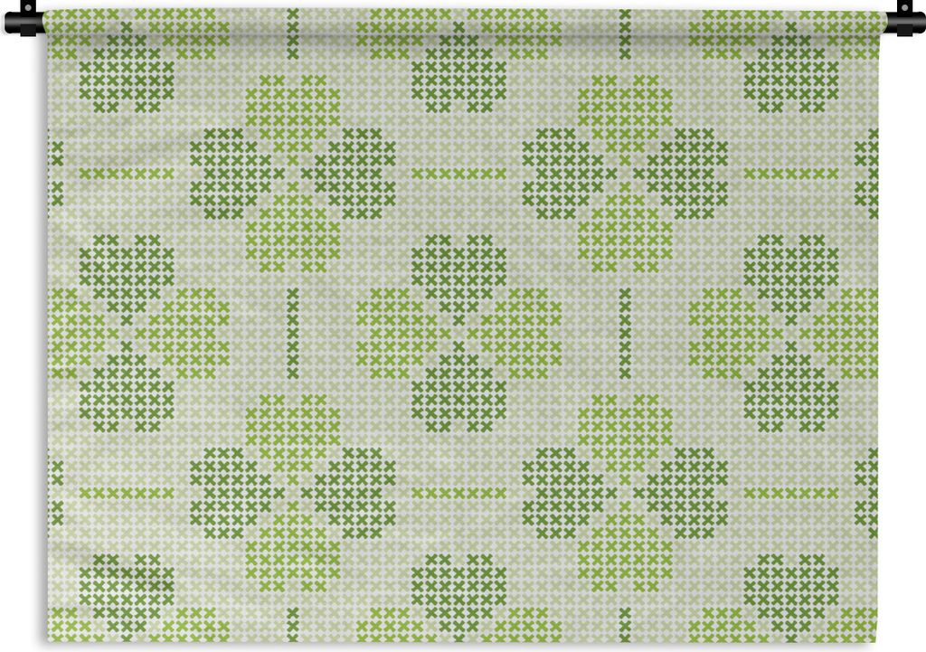MuchoWow Wandteppich Wandbehang Klee - Muster - Grün 150x112.50 cm Tapisserie Dekoration Wandtuch - Wanddecke - Wandteppiche
